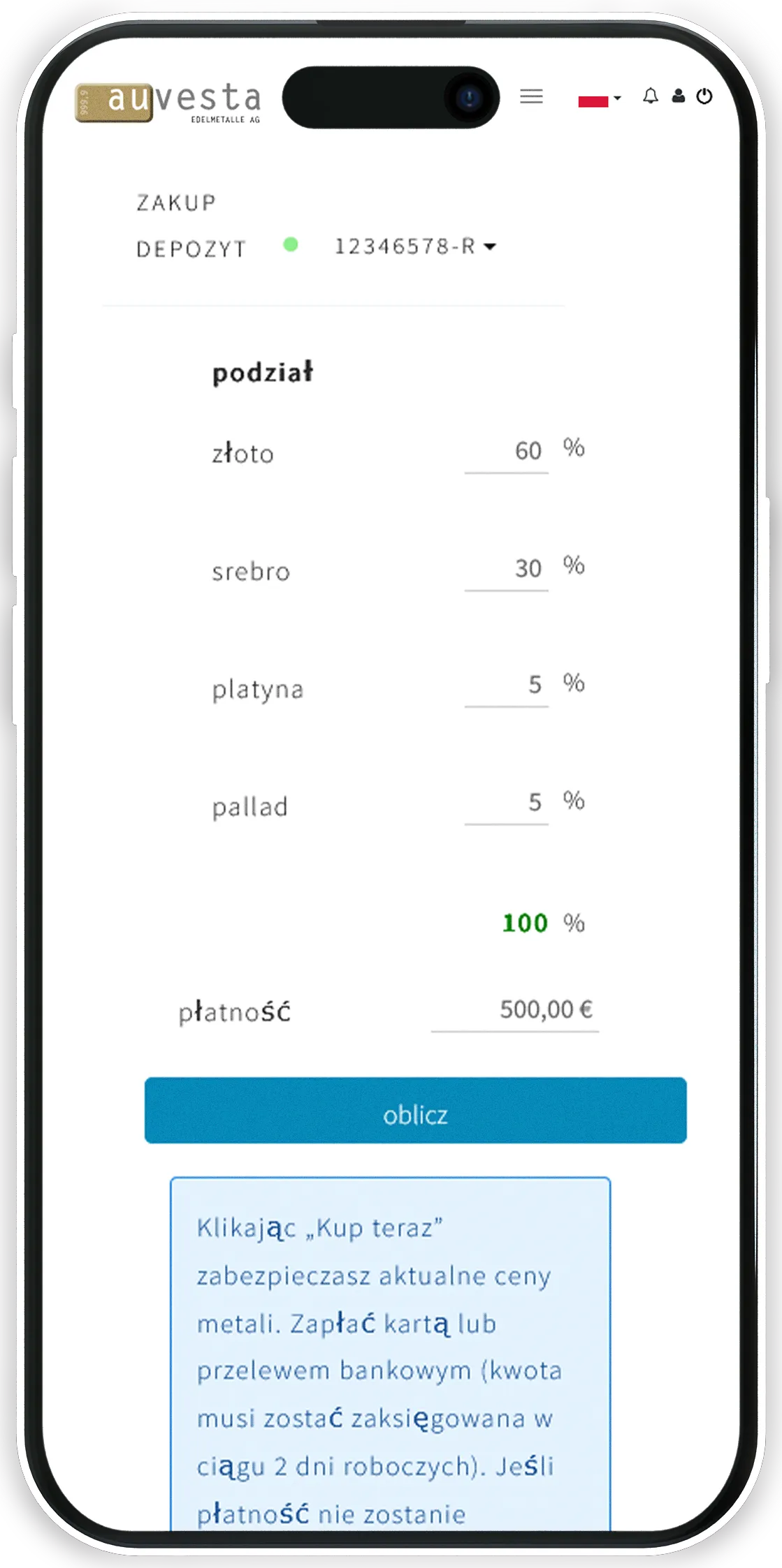 Zakup - Prosty zakup złota online na całym świecie