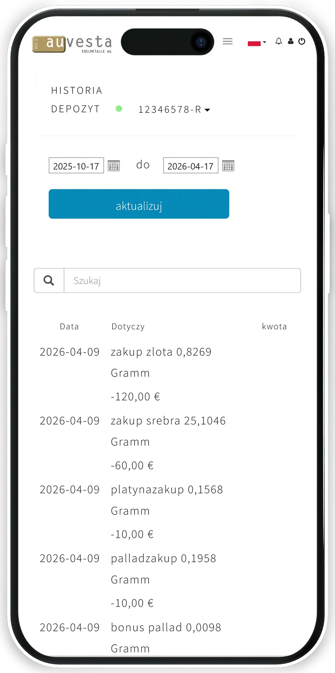 Zakupy - Dla każdego zakupu sporządzane jest rozliczenie