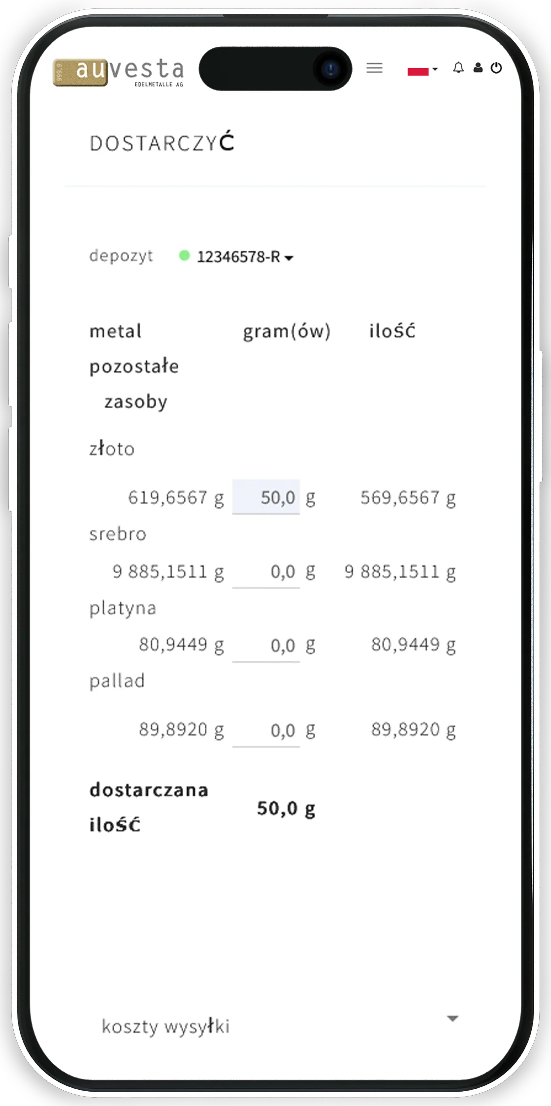 Bezpłatna wysyłka i dostawa złota online.